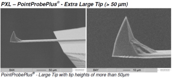 NANOSENSORS™ Special Developments List (SDL) Extra tall PointProbe Plus AFM Tips